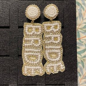 Beaded ‘BRIDE’ earrings